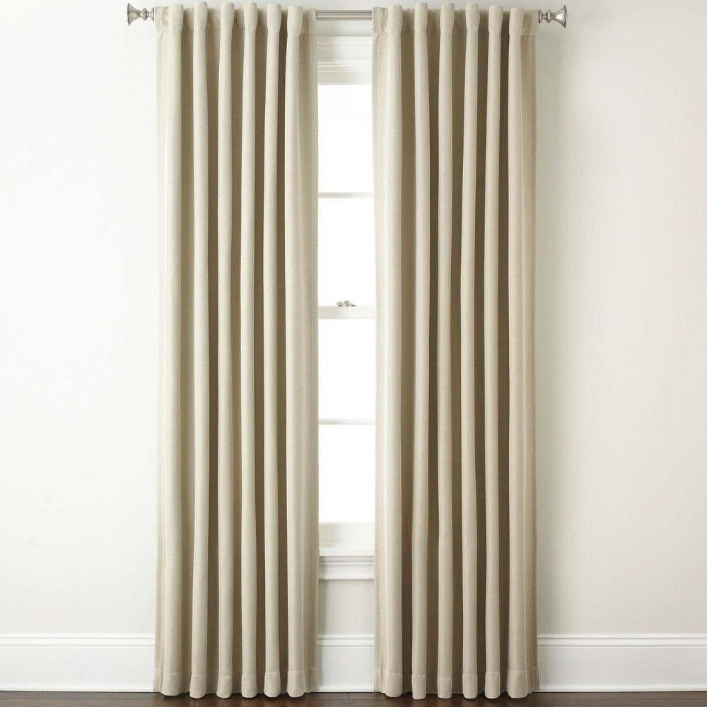 Eclipse Fresno Blackout Window Curtain Panel in Wheat beige 52 X 84 NEW